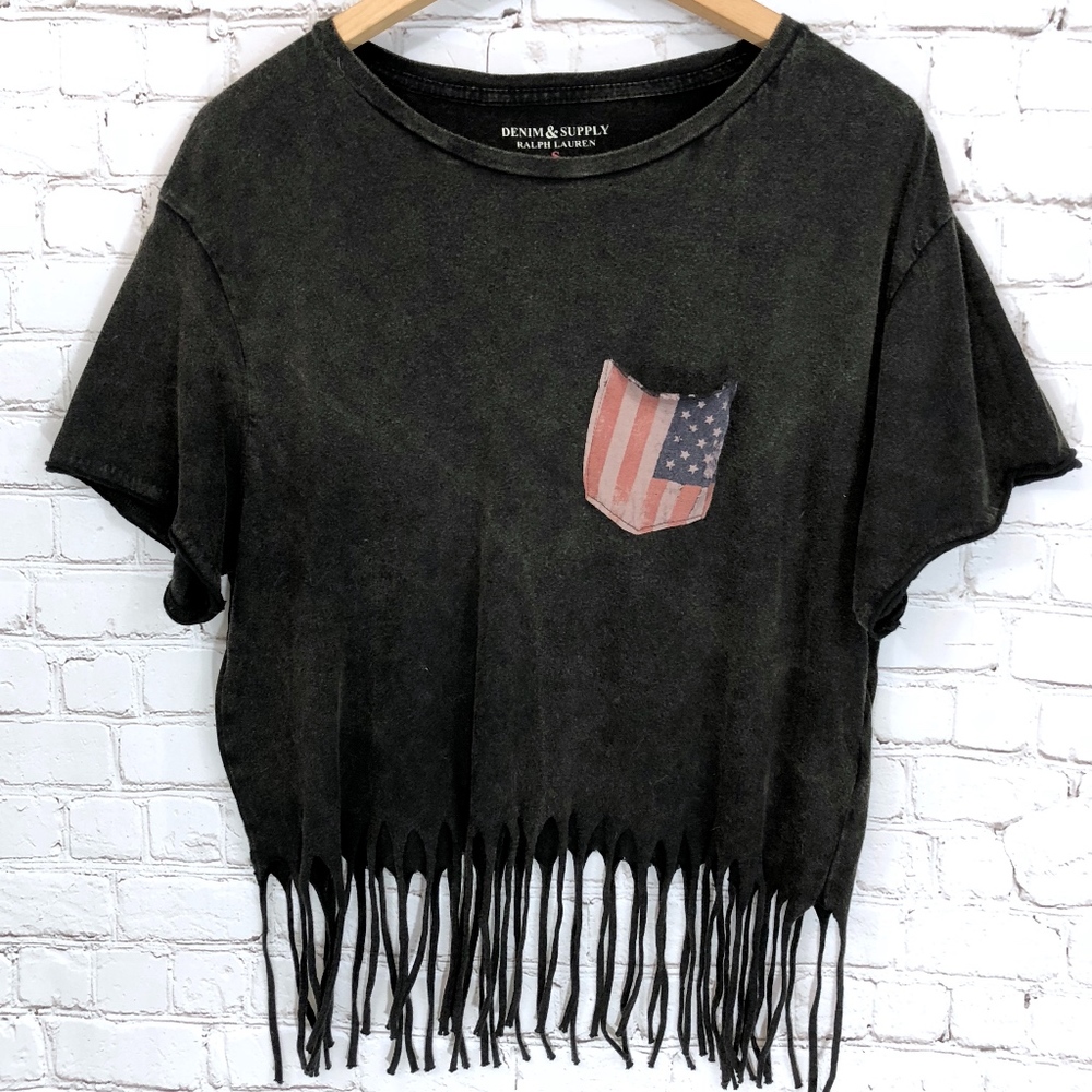 Ralph Lauren Denim & Supply Fringe Cropped Top
